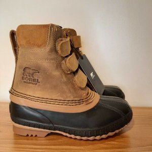 NEW Sorel Youth CHEYANNE II Strap Duck Boots Khaki Suede Size 13 Waterproof